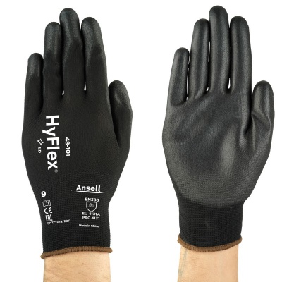 Ansell HyFlex 48-101 Palm-Coated Light Application Black Work Gloves